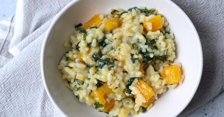 Creamy Kale Risotto with Butternut Squash