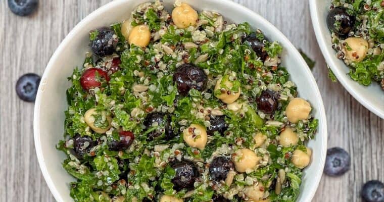 Kale Quinoa and Blueberry Salad