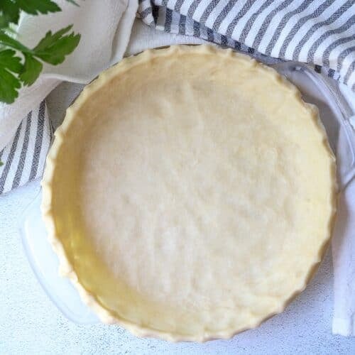 Sour Cream Pie Crust formed in a pie plate.