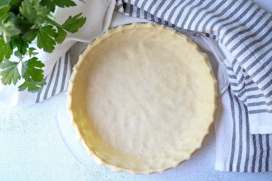 Sour Cream Pie Crust formed in a pie plate.