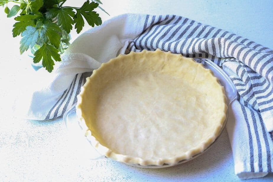 Sour Cream Pie Crust formed in a pie plate.