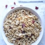 Coconut granola in a bowl.